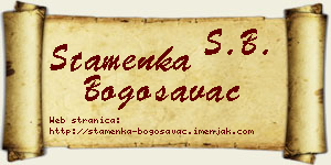 Stamenka Bogosavac vizit kartica